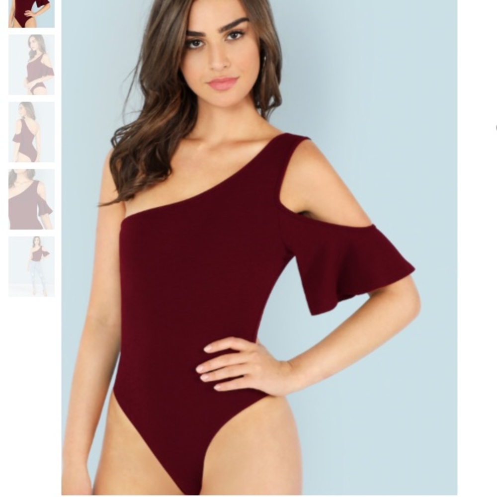 One sleeved ruffle bodysuit